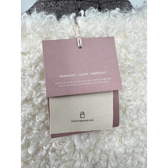 NAP Loungewear Teddy Fleece Cream fuzzy Midi Dress NWT size small loose fit - Picture 7 of 9